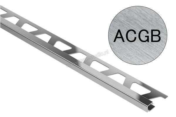  Schlüter Systems QUADEC-ACGB Afsluitprofiel Aluminium ACGB - Alu, chroom geborsteld geanodiseerd Sterkte: 10 mm Lengte: 2,50 m Q100ACGB | 307667