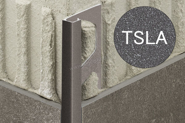 Schlüter Systems QUADEC-TSLA Afsluitprofiel Aluminium TSLA - structuur-gecoat licht antraciet Sterkte: 10 mm Lengte: 2,50 m Q100TSLA | 307745
