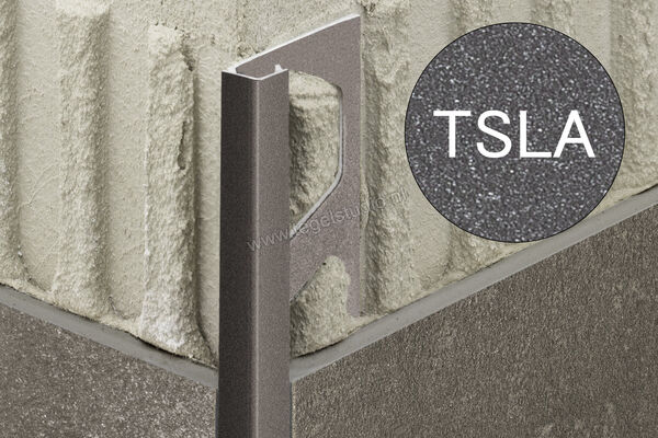 Schlüter Systems QUADEC-TSLA Afsluitprofiel Aluminium TSLA - structuur-gecoat licht antraciet Sterkte: 12,5 mm Lengte: 2,50 m Q125TSLA | 307745