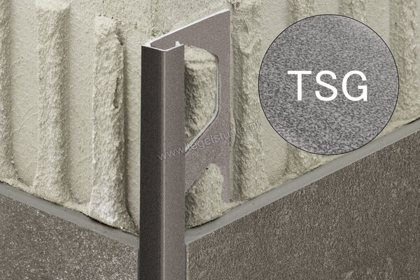 Schlüter Systems QUADEC-TSG Afsluitprofiel Aluminium TSG - structuur-gecoat grijs Sterkte: 11 mm Lengte: 2,50 m Q110TSG | 307754