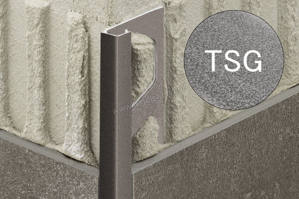 Schlüter Systems QUADEC-TSG Afsluitprofiel Aluminium TSG - structuur-gecoat grijs Sterkte: 6 mm Lengte: 2,50 m Q60TSG | 307754