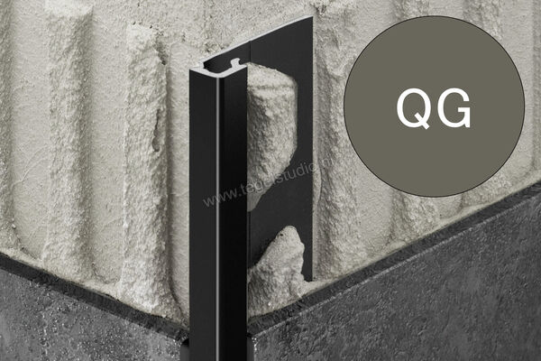 Schlüter Systems QUADEC-AC Afsluitprofiel Aluminium QG - kwartsgrijs Sterkte: 10 mm Lengte: 2,50 m Q100QG | 307763