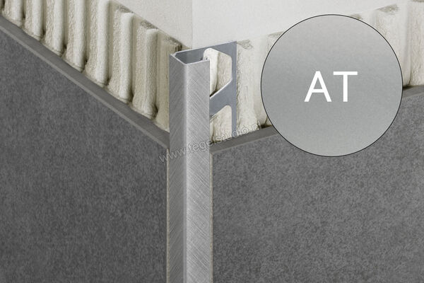  Schlüter Systems QUADEC-AT Afsluitprofiel Aluminium AT - Alu, titanium mat geanodiseerd Sterkte: 11 mm Lengte: 2,50 m Q110AT | 308528