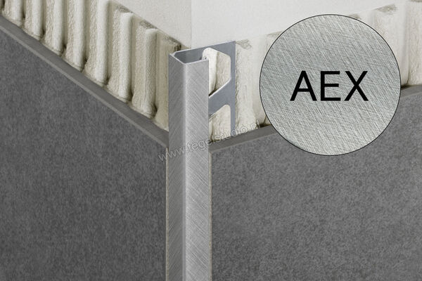 Schlüter Systems QUADEC-AEX Afsluitprofiel Aluminium AEX - Alu. bruut kruiselings geschuurd geanodiseerd Sterkte: 6 mm Lengte: 2,50 m Q60AEX | 308780