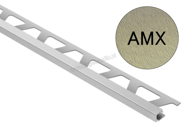 Schlüter Systems QUADEC-AMX Afsluitprofiel Aluminium AMX - Alu. messing kruiselings geschuurd geanodiseerd Sterkte: 10 mm Lengte: 2,50 m Q100AMX | 308828