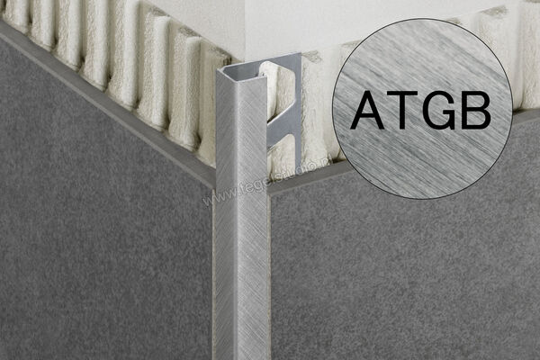  Schlüter Systems QUADEC-ATGB Afsluitprofiel Aluminium ATGB - Alu, titanium geborsteld geanodiseerd Sterkte: 8 mm Lengte: 2,50 m Q80ATGB | 308924