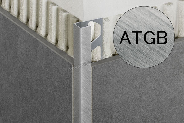 Schlüter Systems QUADEC-ATGB Afsluitprofiel Aluminium ATGB - Alu. titanium geborsteld geanodiseerd Sterkte: 10 mm Lengte: 2,50 m Q100ATGB | 308924