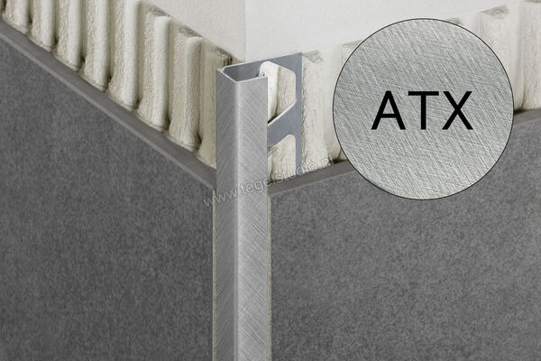 Schlüter Systems QUADEC-ATX Afsluitprofiel Aluminium ATX - Alu. titanium kruiselings geschuurd geanodiseerd Sterkte: 10 mm Lengte: 2,50 m Q100ATX | 308978