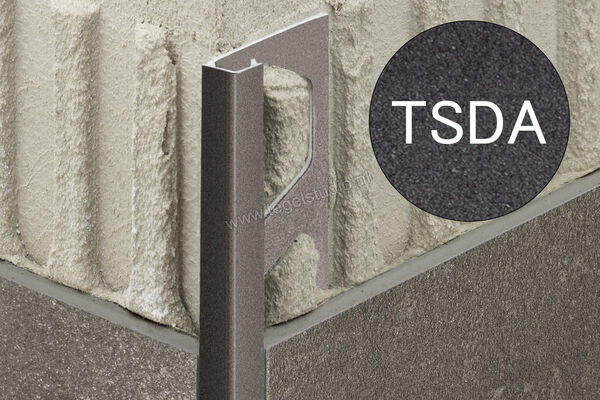 Schlüter Systems QUADEC-TSDA Afsluitprofiel Aluminium TSDA - structuur-gecoat donker antracie Sterkte: 10 mm Lengte: 2,50 m Q100TSDA | 309023
