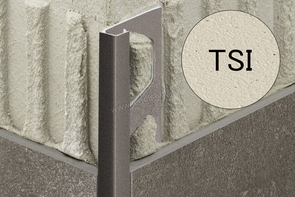 Schlüter Systems QUADEC-TSI Afsluitprofiel Aluminium TSI - structuur-gecoat ivoor Sterkte: 11 mm Lengte: 2,50 m Q110TSI | 309077