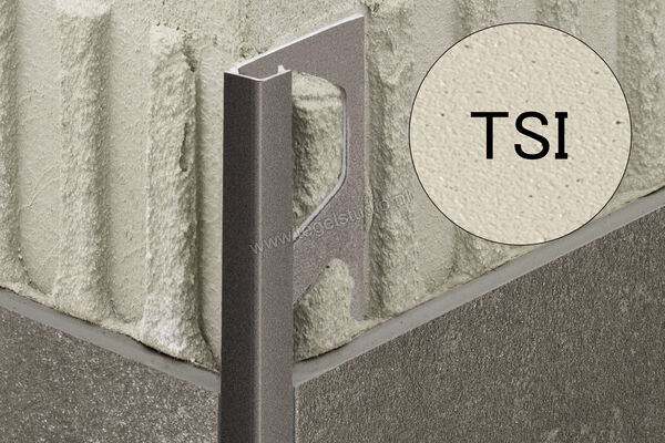 Schlüter Systems QUADEC-TSI Afsluitprofiel Aluminium TSI - structuur-gecoat ivoor Sterkte: 6 mm Lengte: 2,50 m Q60TSI | 309077
