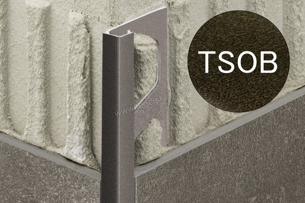 Schlüter Systems QUADEC-TSOB Afsluitprofiel Aluminium TSOB - structuur-gecoat brons Sterkte: 10 mm Lengte: 2,50 m Q100TSOB | 309131