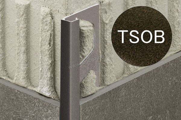 Schlüter Systems QUADEC-TSOB Afsluitprofiel Aluminium TSOB - structuur-gecoat brons Sterkte: 11 mm Lengte: 2,50 m Q110TSOB | 309131