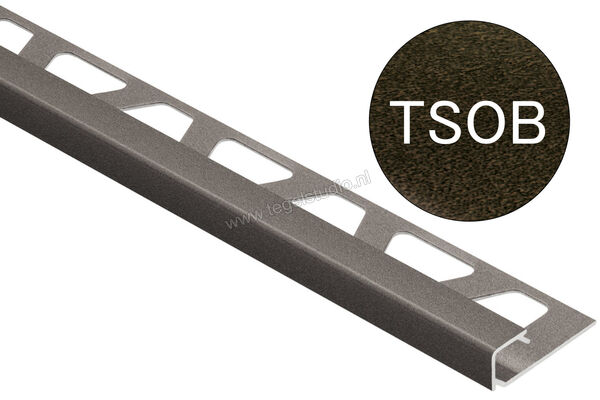 Schlüter Systems QUADEC-TSOB Afsluitprofiel Aluminium TSOB - structuur-gecoat brons Sterkte: 10 mm Lengte: 2,50 m Q100TSOB | 309134