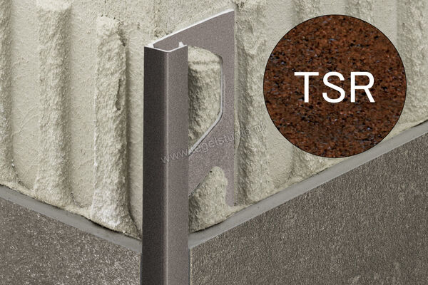 Schlüter Systems QUADEC-TSR Afsluitprofiel Aluminium TSR - structuur-gecoat roestbruin Sterkte: 10 mm Lengte: 2,50 m Q100TSR | 309185