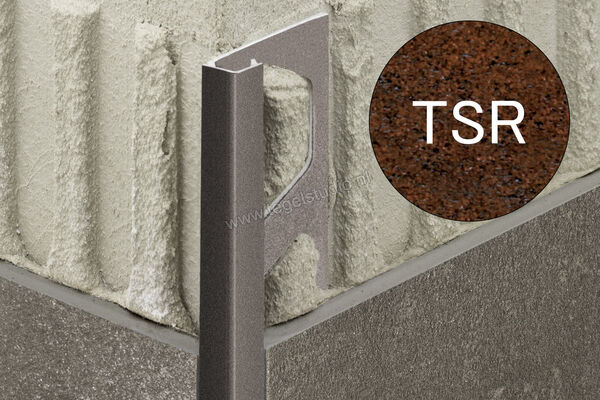 Schlüter Systems QUADEC-TSR Afsluitprofiel Aluminium TSR - structuur-gecoat roestbruin Sterkte: 8 mm Lengte: 2,50 m Q80TSR | 309185