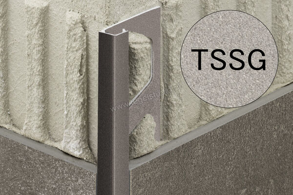 Schlüter Systems QUADEC-TSSG Afsluitprofiel Aluminium TSSG - structuur-gecoat steengrijs Sterkte: 10 mm Lengte: 2,50 m Q100TSSG | 309239