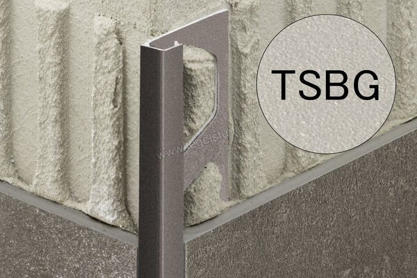 Schlüter Systems QUADEC-TSBG Afsluitprofiel Aluminium TSBG - structuur-gecoat beigegrijs Sterkte: 10 mm Lengte: 2,50 m Q100TSBG | 309293