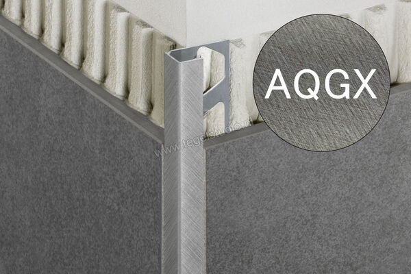 Schlüter Systems QUADEC-AQGX Afsluitprofiel Aluminium AQGX - Alu. kwartsgrijs kruiselings geschuurd geanodiseerd Sterkte: 10 mm Lengte: 2,50 m Q100AQGX | 309593