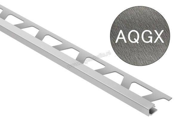 Schlüter Systems QUADEC-AQGX Afsluitprofiel Aluminium AQGX - Alu. kwartsgrijs kruiselings geschuurd geanodiseerd Sterkte: 10 mm Lengte: 2,50 m Q100AQGX | 309596
