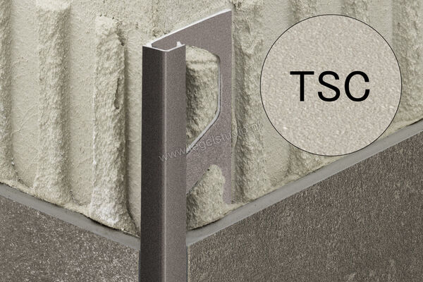 Schlüter Systems QUADEC-TSC Afsluitprofiel Aluminium TSC - structuur-gecoat crème Sterkte: 6 mm Lengte: 2,50 m Q60TSC | 309638