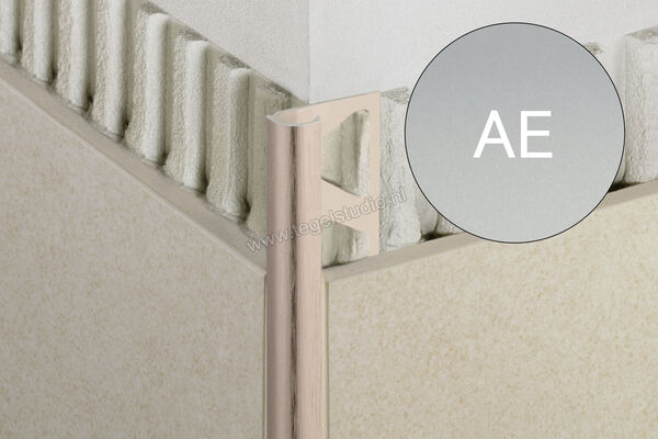  Schlüter Systems RONDEC-AE Afsluitprofiel Aluminium AE - Alu, bruut mat geanodiseerd Sterkte: 10 mm Lengte: 2,5 m RO100AE | 310628
