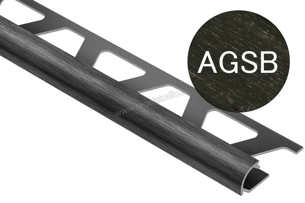 Schlüter Systems RONDEC-AGSB Afsluitprofiel Aluminium AGSB - Alu. grafietzwart geborsteld geanodiseerd Sterkte: 10 mm Lengte: 2,5 m RO100AGSB | 310694