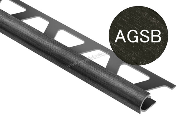 Schlüter Systems RONDEC-AGSB Afsluitprofiel Aluminium AGSB - Alu. grafietzwart geborsteld geanodiseerd Sterkte: 8 mm Lengte: 2,5 m RO80AGSB | 310694