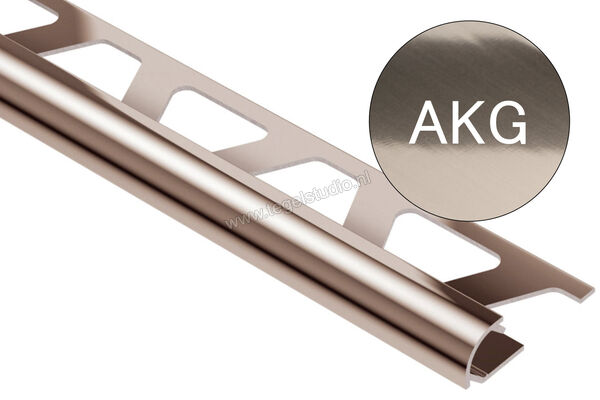 Schlüter Systems RONDEC-AKG Afsluitprofiel Aluminium AKG - Alu. koper glanzend geanodiseerd Sterkte: 8 mm Lengte: 2,5 m RO80AKG | 310766