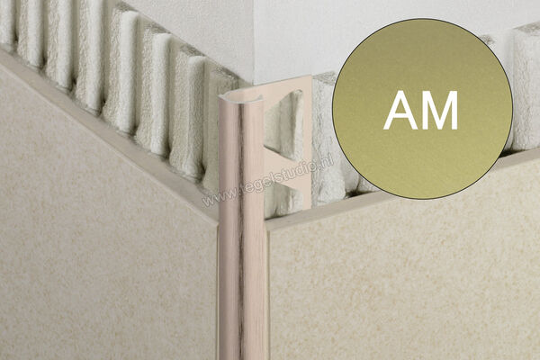  Schlüter Systems RONDEC-AM Afsluitprofiel Aluminium AM - Alu, messingkleurig mat geanodiseerd Sterkte: 6 mm Lengte: 2,5 m RO60AM | 310835