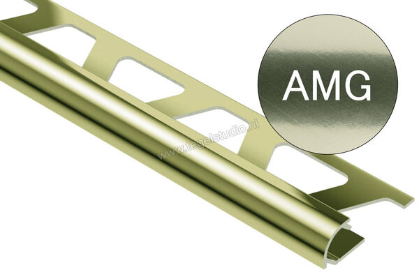 Schlüter Systems RONDEC-AMG Afsluitprofiel Aluminium AMG - Alu, messing glanzend geanodiseerd Sterkte: 8 mm Lengte: 2,5 m RO80AMG | 310874