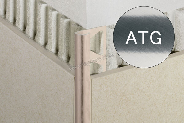  Schlüter Systems RONDEC-ATG Afsluitprofiel Aluminium ATG - Alu, titanium glanzend geanodiseerd Sterkte: 6 mm Lengte: 2,5 m RO60ATG | 310979