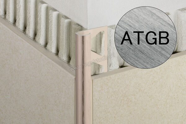 Schlüter Systems RONDEC-ATGB Afsluitprofiel Aluminium ATGB - Alu. titanium geborsteld geanodiseerd Sterkte: 10 mm Lengte: 2,5 m RO100ATGB | 311015