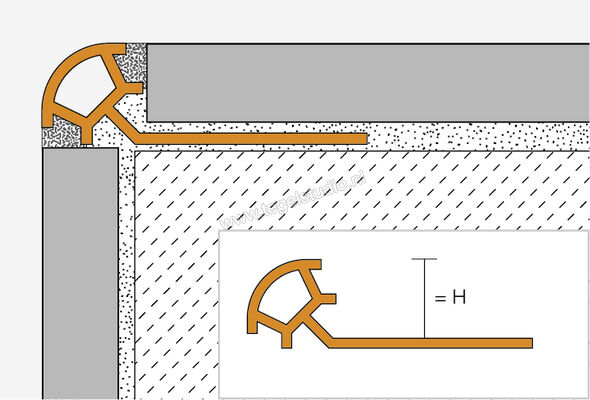 Schlüter Systems RONDEC-PRO Afsluitprofiel PVC AP - abrikoos Sterkte: 10 mm Breedte: 250 mm Lengte: 2,5 m PRO100AP | 311291