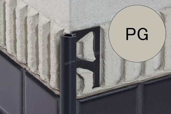  Schlüter Systems RONDEC-PRO Decor Profiel PVC PG - Pastellgrau Sterkte: 8 mm Lengte: 3 m PRO80PG/300 | 311321