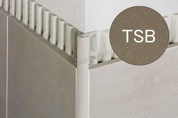Schlüter Systems RONDEC-TSB Afsluitprofiel Aluminium TSB - structuur-gecoat beige Sterkte: 6 mm Lengte: 2,5 m RO60TSB | 311843