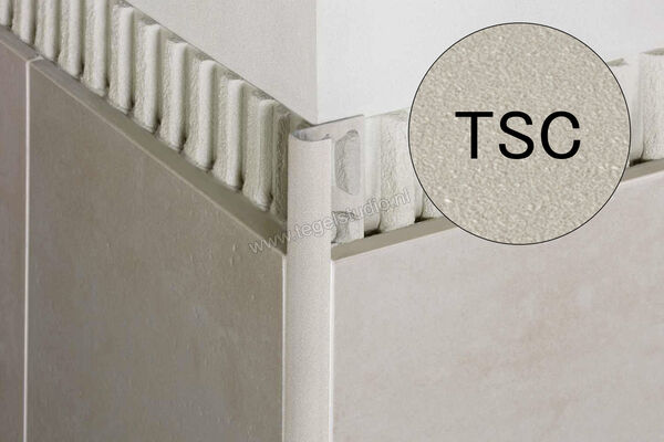 Schlüter Systems RONDEC-TSC Afsluitprofiel Aluminium TSC - structuur-gecoat crème Sterkte: 10 mm Lengte: 2,5 m RO100TSC | 311933