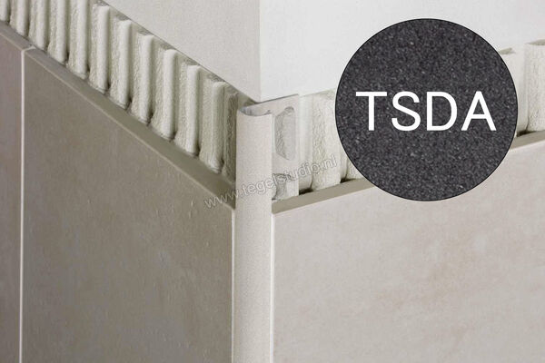 Schlüter Systems RONDEC-TSDA Afsluitprofiel Aluminium TSDA - structuur-gecoat donker antracie Sterkte: 10 mm Lengte: 2,5 m RO100TSDA | 311978