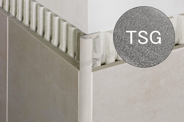 Schlüter Systems RONDEC-TSG Afsluitprofiel Aluminium TSG - structuur-gecoat grijs Sterkte: 10 mm Lengte: 2,5 m RO100TSG | 312023