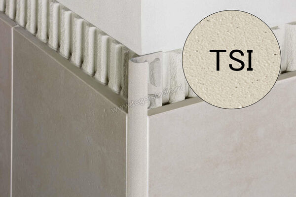 Schlüter Systems RONDEC-TSI Afsluitprofiel Aluminium TSI - structuur-gecoat ivoor Sterkte: 10 mm Lengte: 2,5 m RO100TSI | 312071