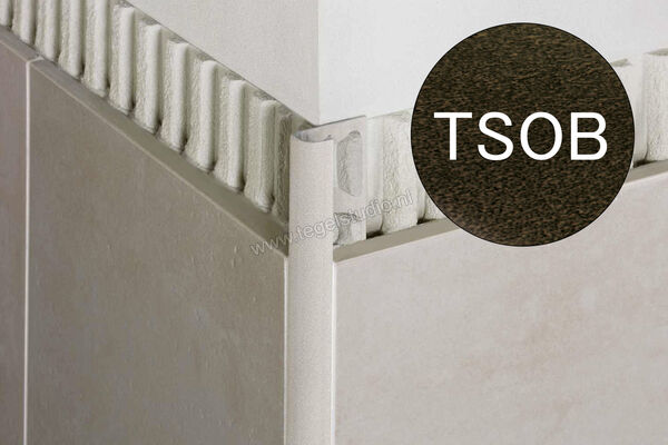 Schlüter Systems RONDEC-TSOB Afsluitprofiel Aluminium TSOB - structuur-gecoat brons Sterkte: 10 mm Lengte: 2,5 m RO100TSOB | 312173