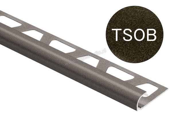 Schlüter Systems RONDEC-TSOB Afsluitprofiel Aluminium TSOB - structuur-gecoat brons Sterkte: 10 mm Lengte: 2,5 m RO100TSOB | 312176