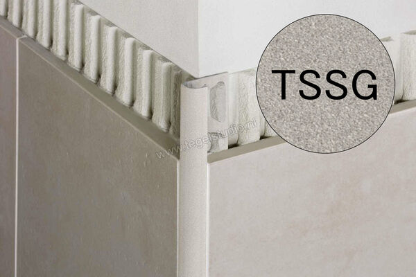 Schlüter Systems RONDEC-TSSG Afsluitprofiel Aluminium TSSG - structuur-gecoat steengrijs Sterkte: 10 mm Lengte: 2,5 m RO100TSSG | 312398