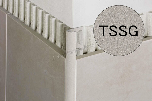 Schlüter Systems RONDEC-TSSG Afsluitprofiel Aluminium TSSG - structuur-gecoat steengrijs Sterkte: 11 mm Lengte: 2,5 m RO110TSSG | 312398