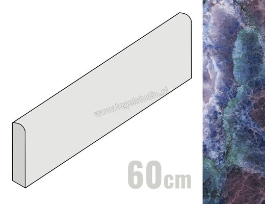  Sant Agostino Star Onyx Purple 7.3x60 cm Plint Glanzend Vlak Krystal CSABSOPY60 | 313718