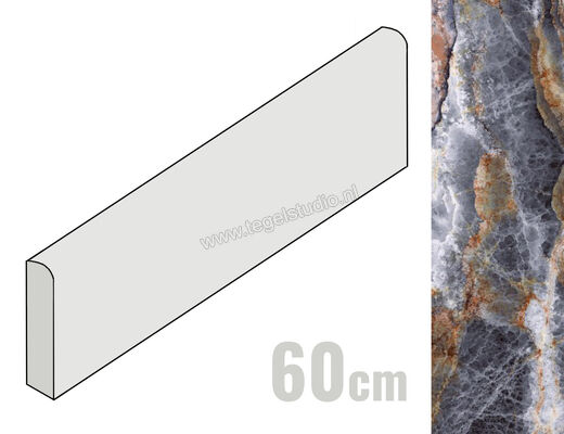  Sant Agostino Star Onyx Indigo 7.3x60 cm Plint Glanzend Vlak Krystal CSABSOIY60 | 313721