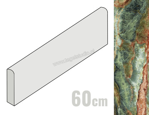  Sant Agostino Star Onyx Emerald 7.3x60 cm Plint Glanzend Vlak Krystal CSABSOEY60 | 313724