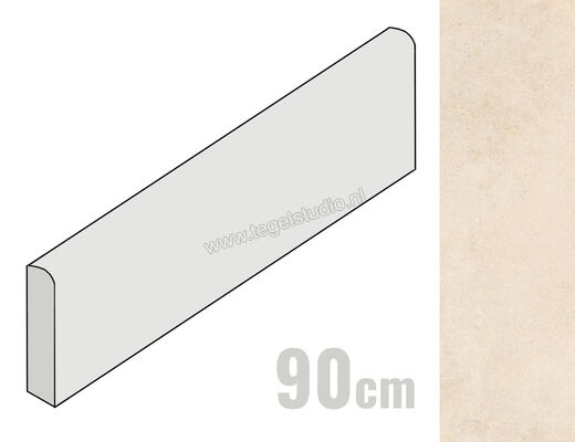  Sant Agostino Unionstone 2 Olimpia Avorio 7.3x90 cm Plint Mat Vlak Naturale CSABOLAV90 | 314336