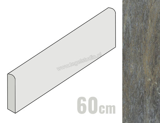  Sant Agostino Unionstone 2 Serpentino 7.3x60 cm Plint Mat Vlak Naturale CSABSRPN60 | 314345