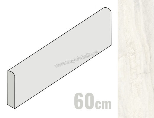  Sant Agostino Invictus White 7.3x60 cm Plint Glanzend Vlak Krystal CSABIWHK60 | 314549
